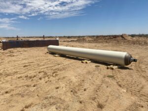 Cylinder to be tested in Mojave Desert